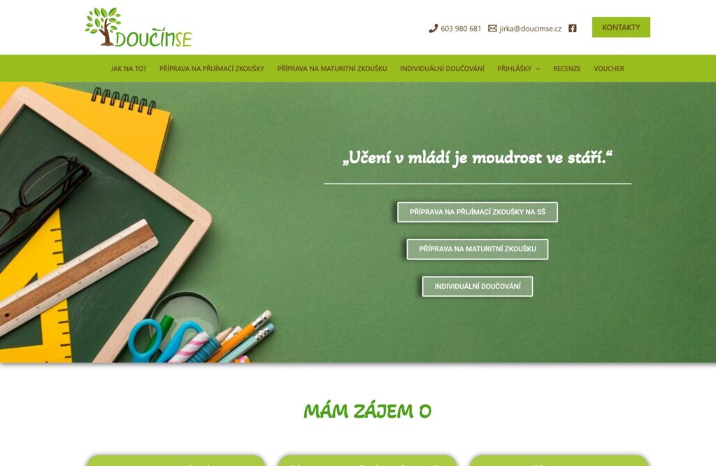 Ukázka webu DoucimSe.cz
