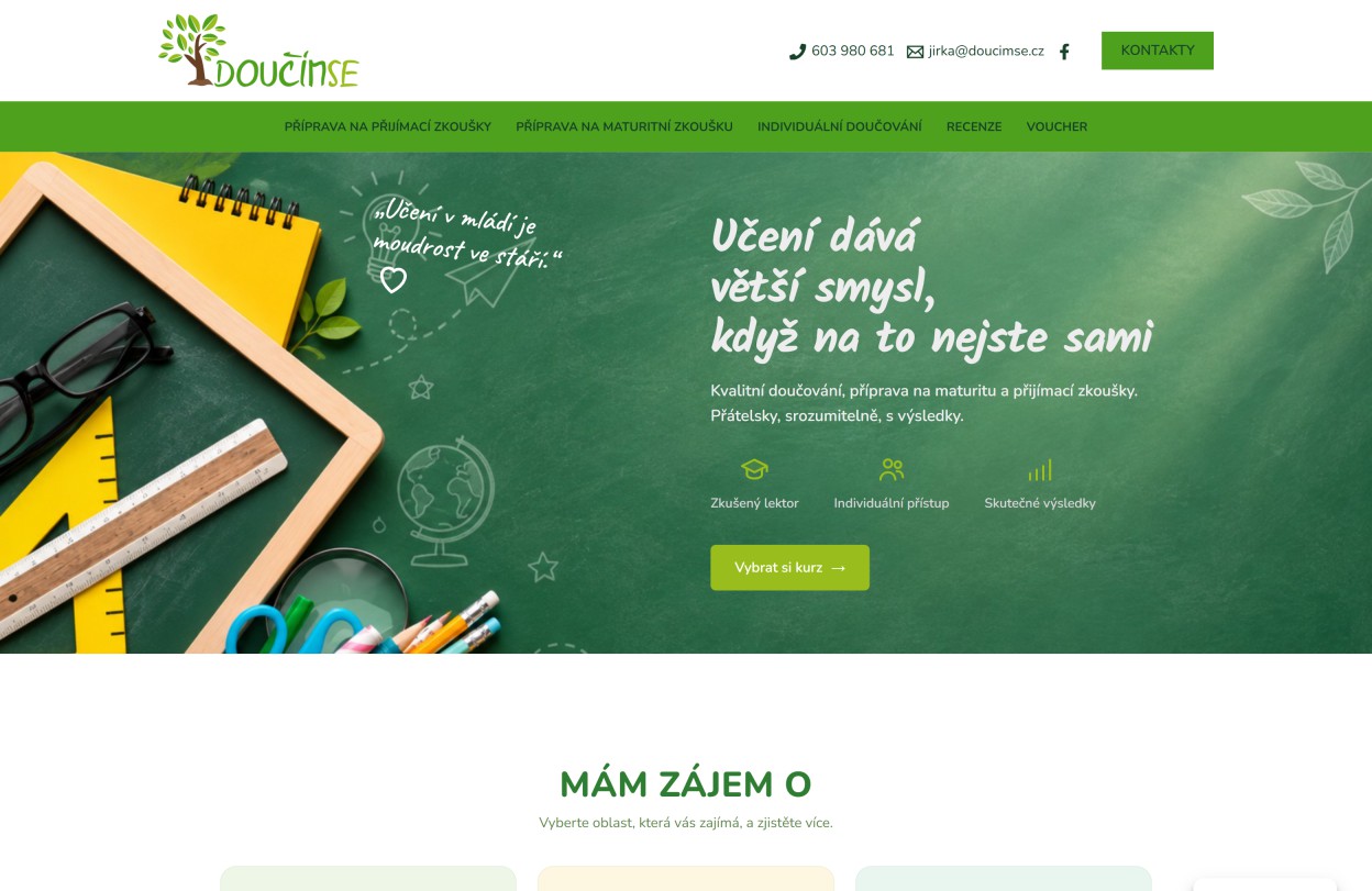 Ukázka webu DoucimSe.cz