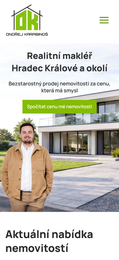 Ukázka webu OKrealitak.cz