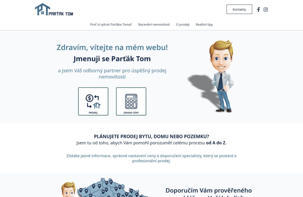 Ukázka webu PartakTom.cz