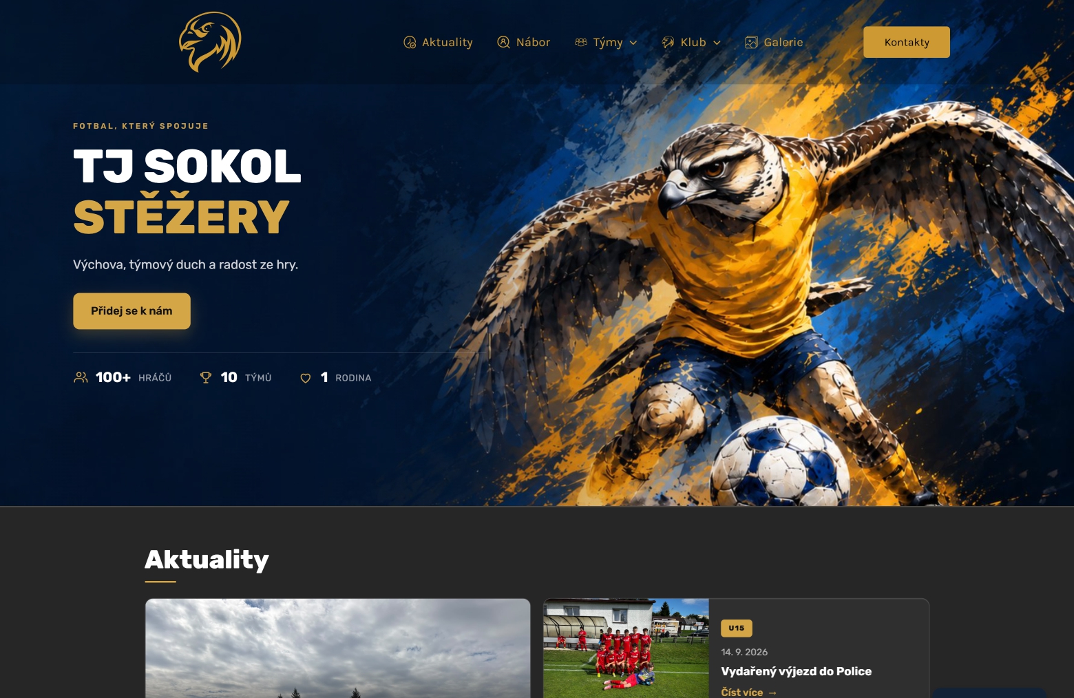 Ukázka webu StezeryFotbal.cz